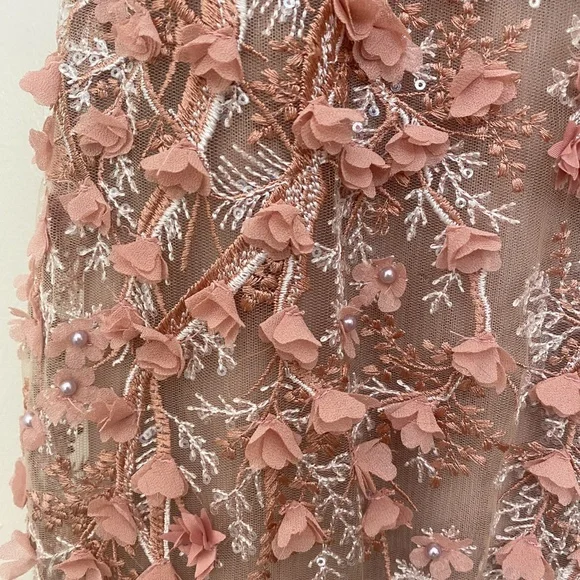 Pink Floral Wedding Gown from René the Label (Size 10) - Picture 8 of 15